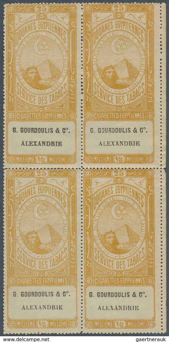 22137 Ägypten - Besonderheiten: 1890s, FISCALS "Cigarette Stamps", Collection Of 23 Different Blocks Of Fo - Autres & Non Classés