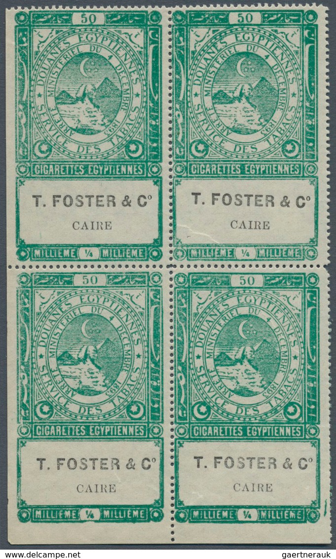 22137 Ägypten - Besonderheiten: 1890s, FISCALS "Cigarette Stamps", Collection Of 23 Different Blocks Of Fo - Autres & Non Classés