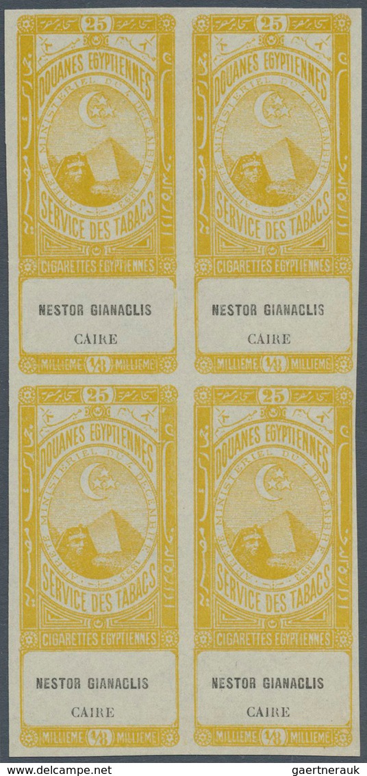 22138 Ägypten - Besonderheiten: 1890s, FISCALS "Cigarette Stamps", Collection Of 18 Different Blocks Of Fo - Autres & Non Classés