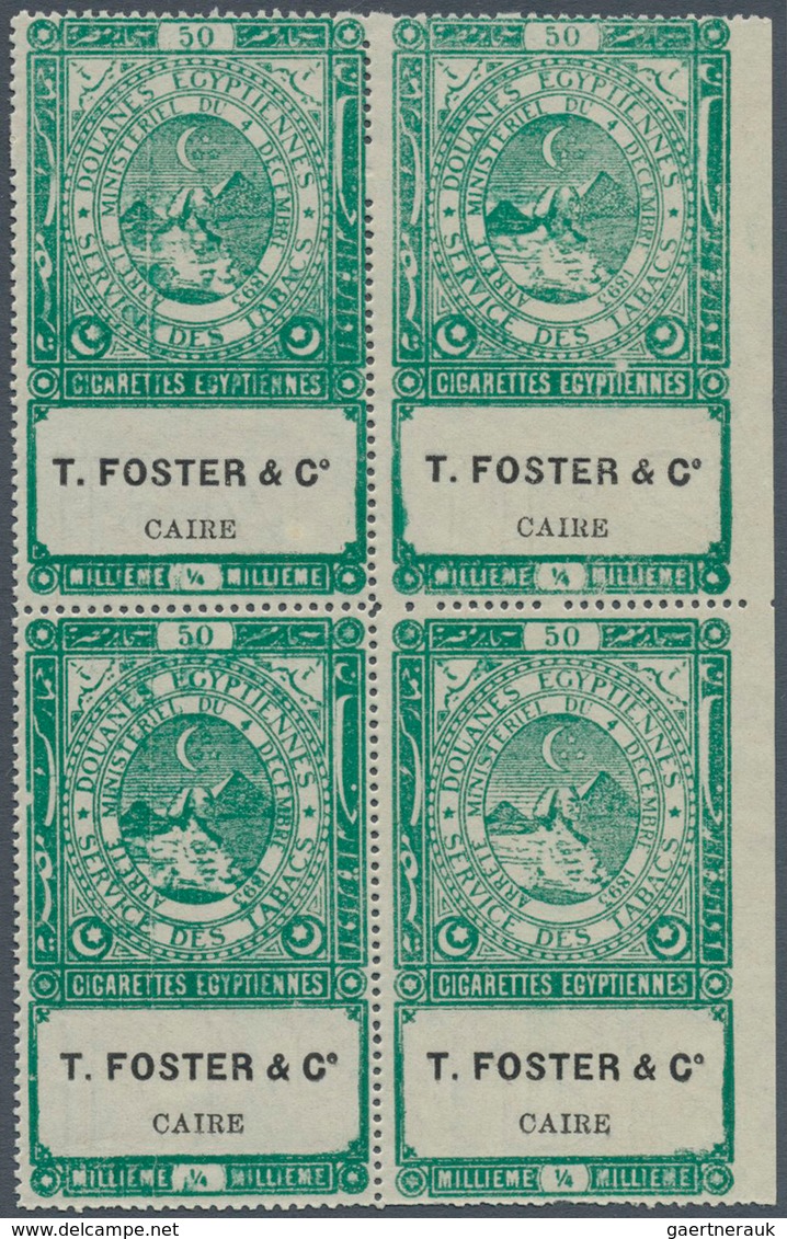 22138 Ägypten - Besonderheiten: 1890s, FISCALS "Cigarette Stamps", Collection Of 18 Different Blocks Of Fo - Autres & Non Classés