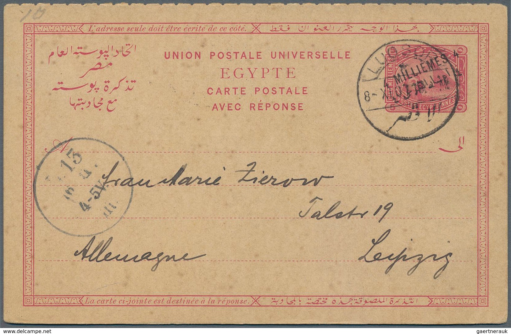 22141 Ägypten - Ganzsachen: 1879-1945: Collection Of 45 Postal Stationery Items, All Used Postally, With P - Autres & Non Classés