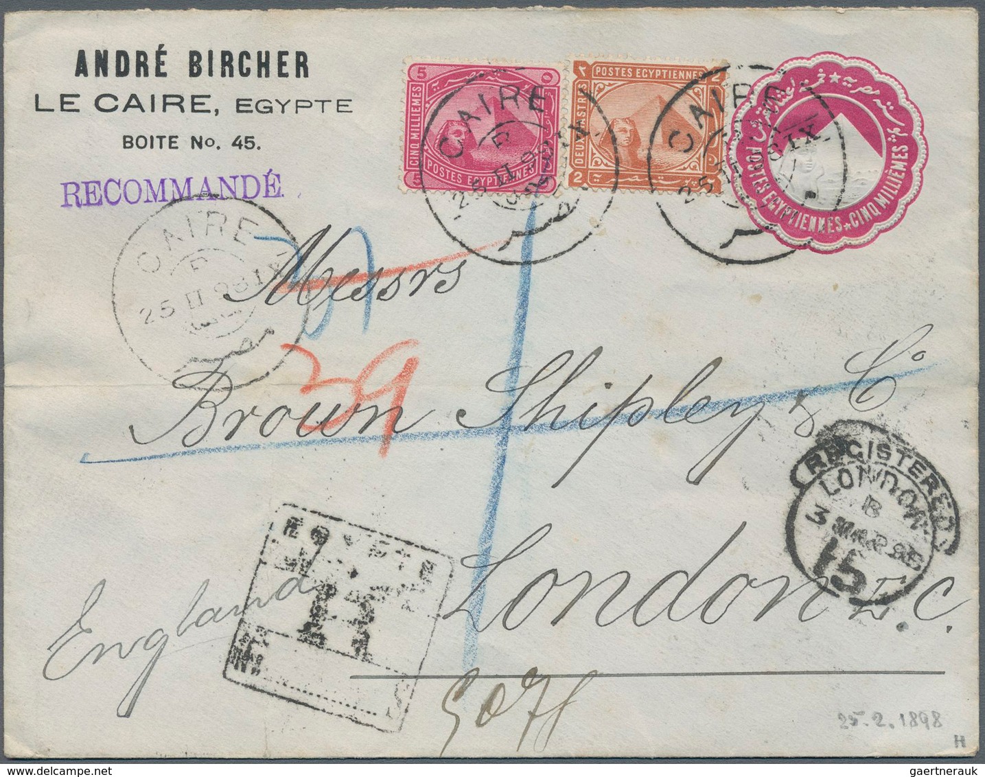 22141 Ägypten - Ganzsachen: 1879-1945: Collection Of 45 Postal Stationery Items, All Used Postally, With P - Autres & Non Classés