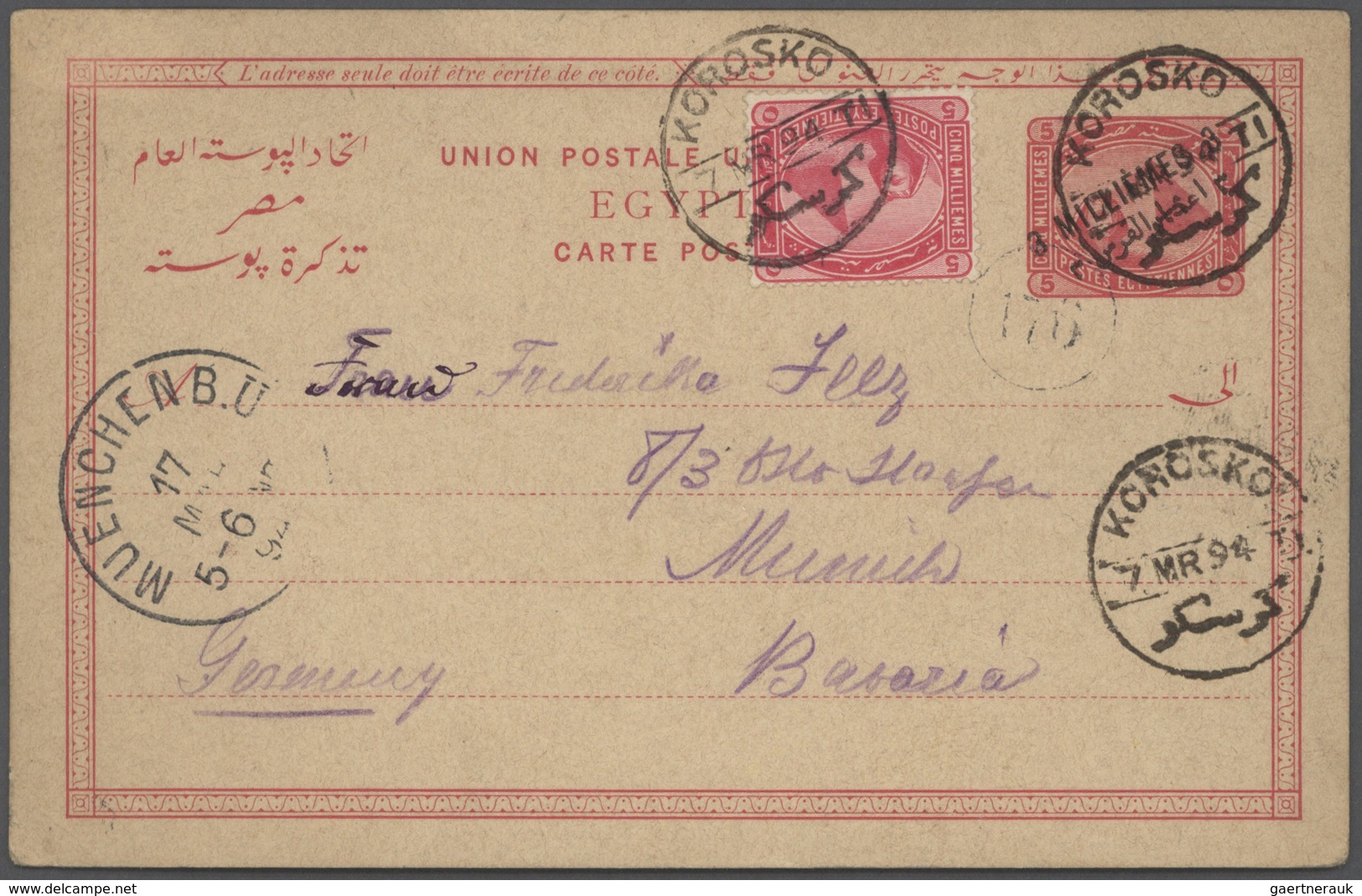 22142 Ägypten - Ganzsachen: 1879/1921, Interesting Lot With 21 Mostly Used Postal Stationeries, Comprising - Autres & Non Classés