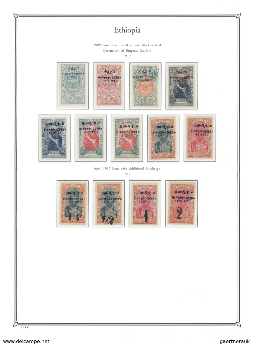 22146 Äthiopien: 1894-1964, Comprehensive collection in PALO Album mint and used, including early overprin