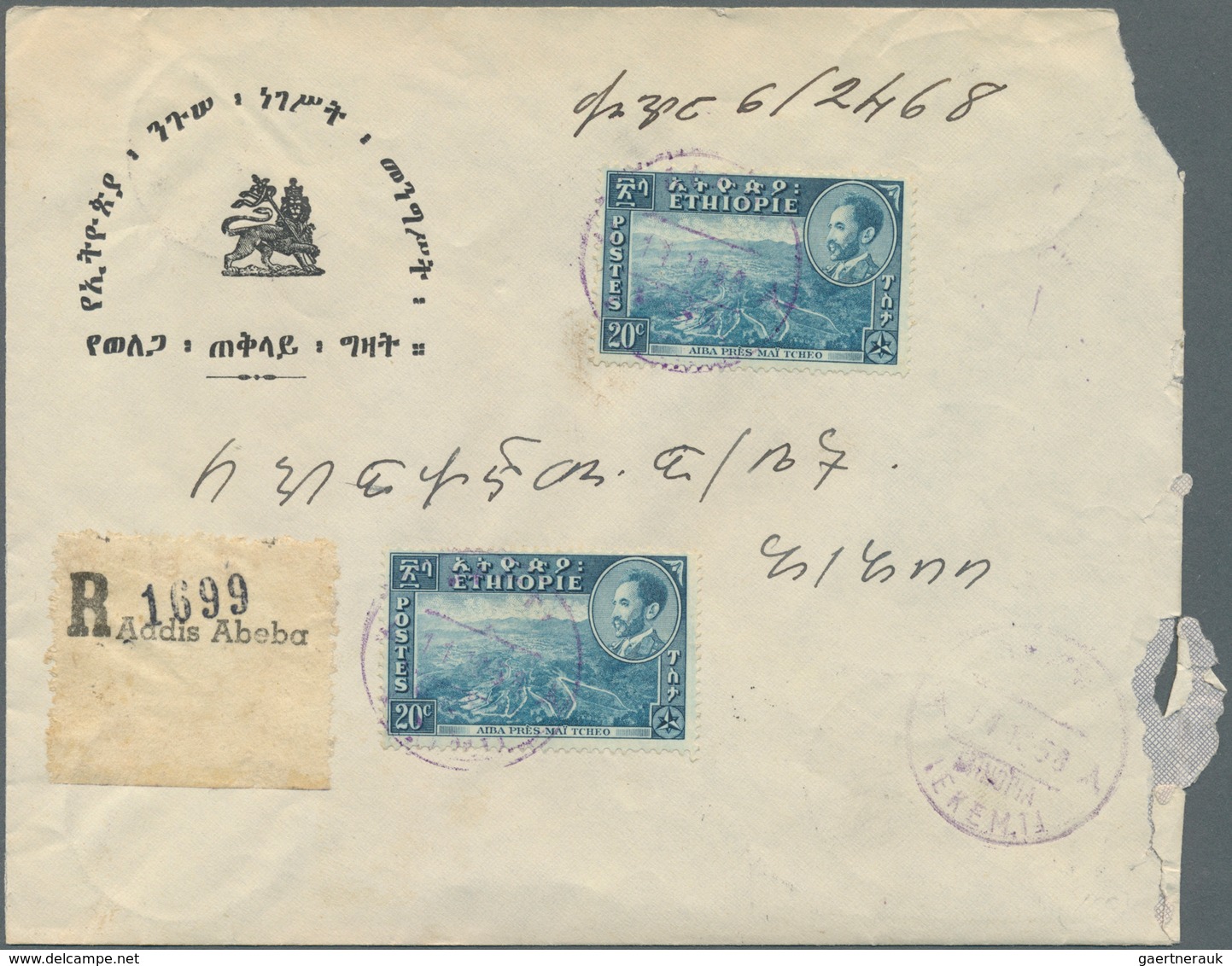 22148 Äthiopien: 1921/73, covers used foreign (7 inc. one ppc) or inland (14, mostly registered inc. expre