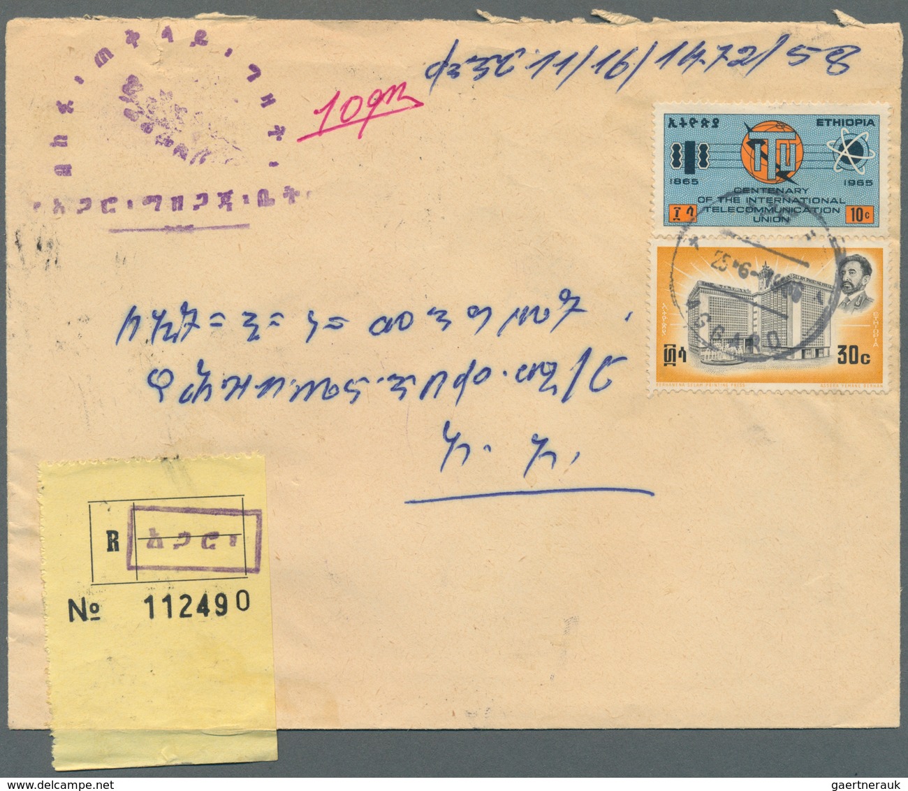 22148 Äthiopien: 1921/73, covers used foreign (7 inc. one ppc) or inland (14, mostly registered inc. expre