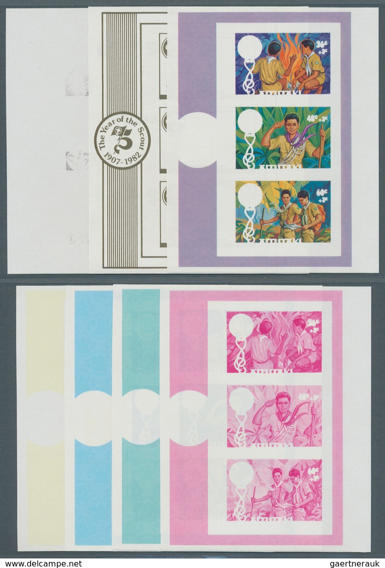 22159 Aitutaki: 1973/90, Sammlung von 5.103 PHASENDRUCKEN nur verschiedener und kompletter Ausgaben, dabei