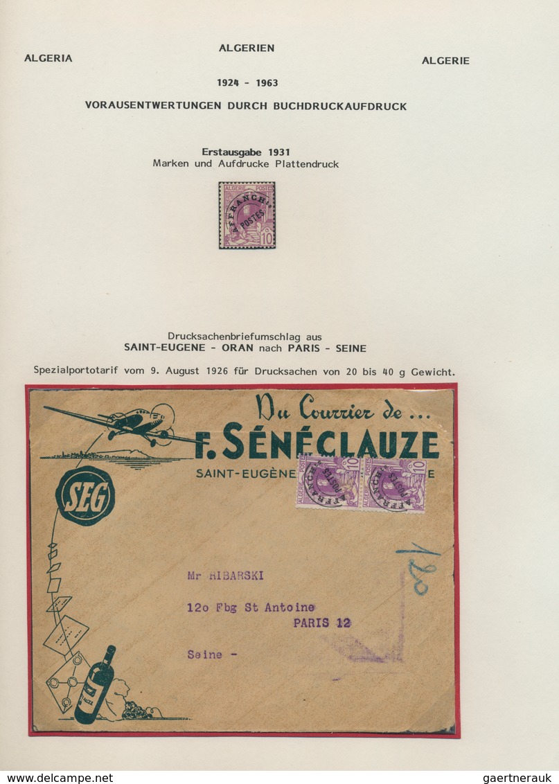 22168 Algerien: 1924/1963, PRECANCELLATIONS (préoblitérés), Specialised Collection/assortment Of Apprx. 68 - Algérie (1962-...)