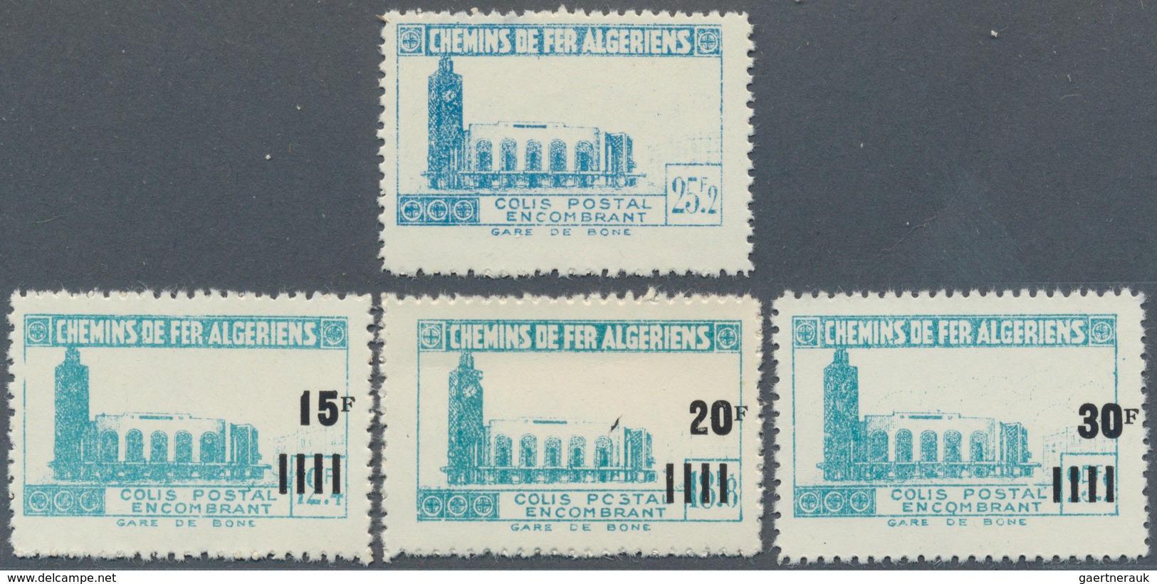 22171 Algerien: RAILWAY PARCEL STAMPS: 1930's/1940's (ca.), Accumulation With 13 Different Railways Stamps - Algérie (1962-...)