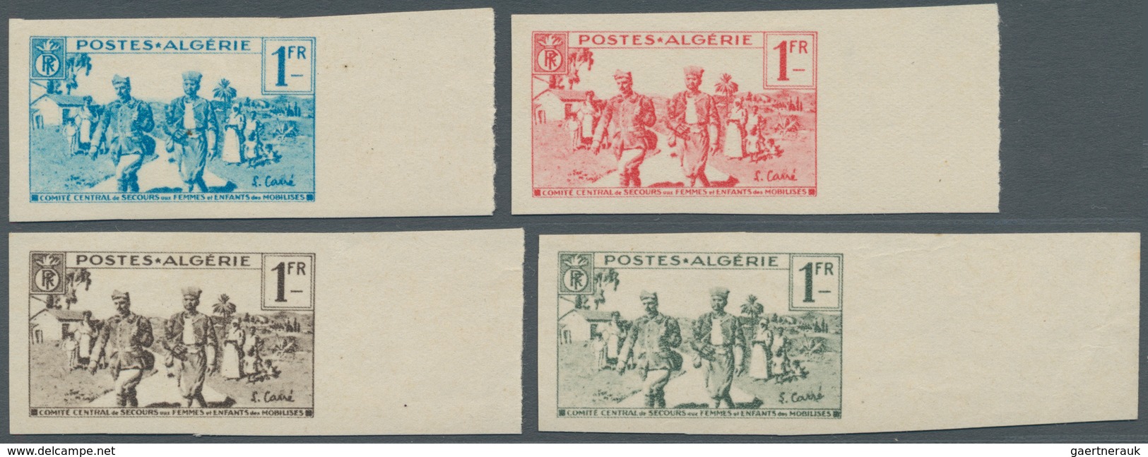 22172 Algerien: 1930/1958 (ca.), Mint Accumulation Of Apprx. 24o IMPERFORATE Stamps Incl. Better Items, Bl - Algérie (1962-...)