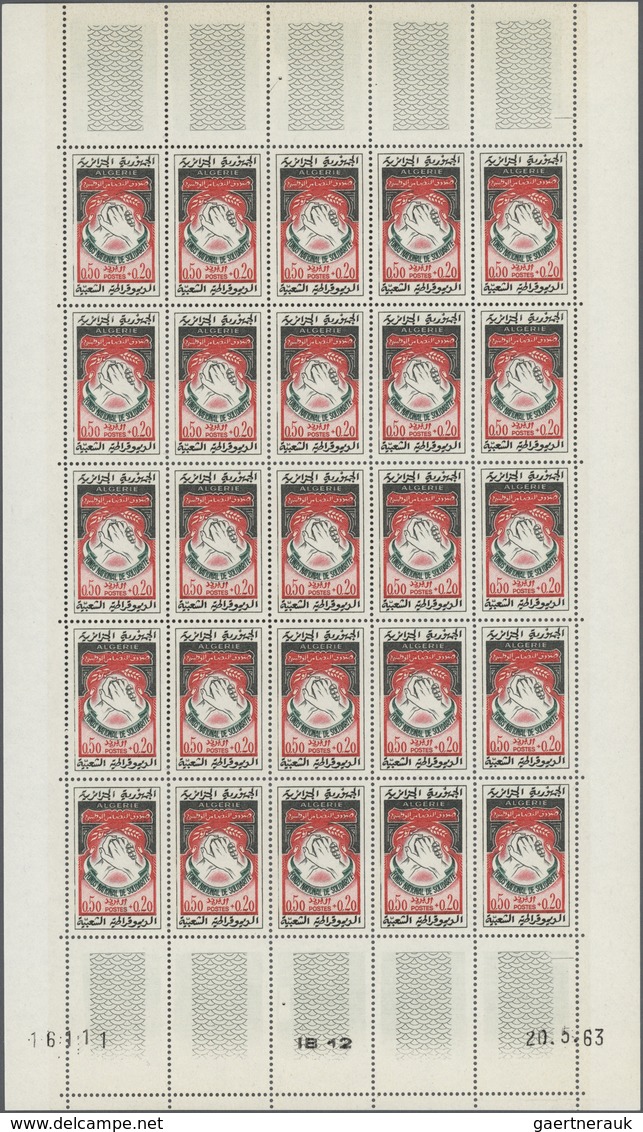 22173 Algerien: 1936/1964 (ca.), Accumulation Of Half Or Complete Sheets In 7 Sheet Files With Several Int - Algérie (1962-...)