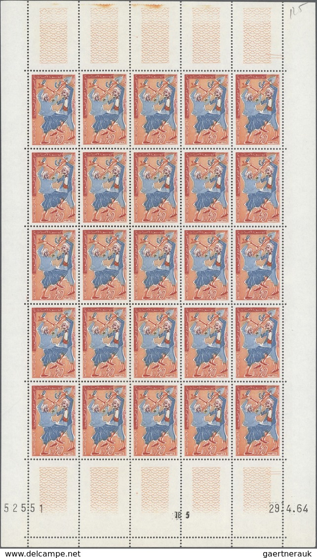 22173 Algerien: 1936/1964 (ca.), Accumulation Of Half Or Complete Sheets In 7 Sheet Files With Several Int - Algérie (1962-...)