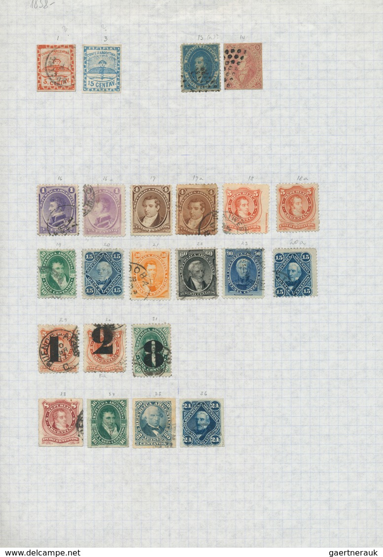 22183 Argentinien: 1860/1990 (ca.), Used And Mint Collection/accumulation On Leaves/in Stockbook, With Ple - Autres & Non Classés