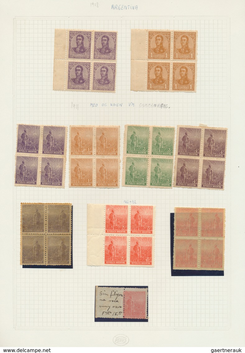 22183 Argentinien: 1860/1990 (ca.), Used And Mint Collection/accumulation On Leaves/in Stockbook, With Ple - Autres & Non Classés