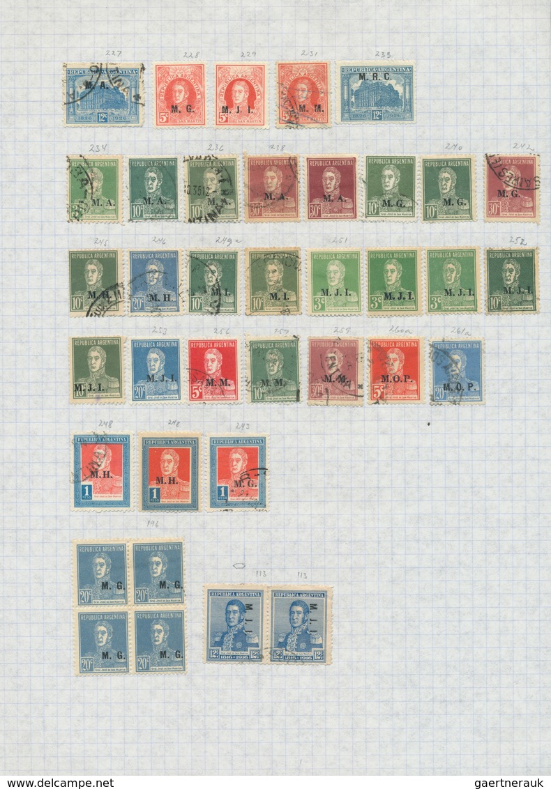 22183 Argentinien: 1860/1990 (ca.), used and mint collection/accumulation on leaves/in stockbook, with ple