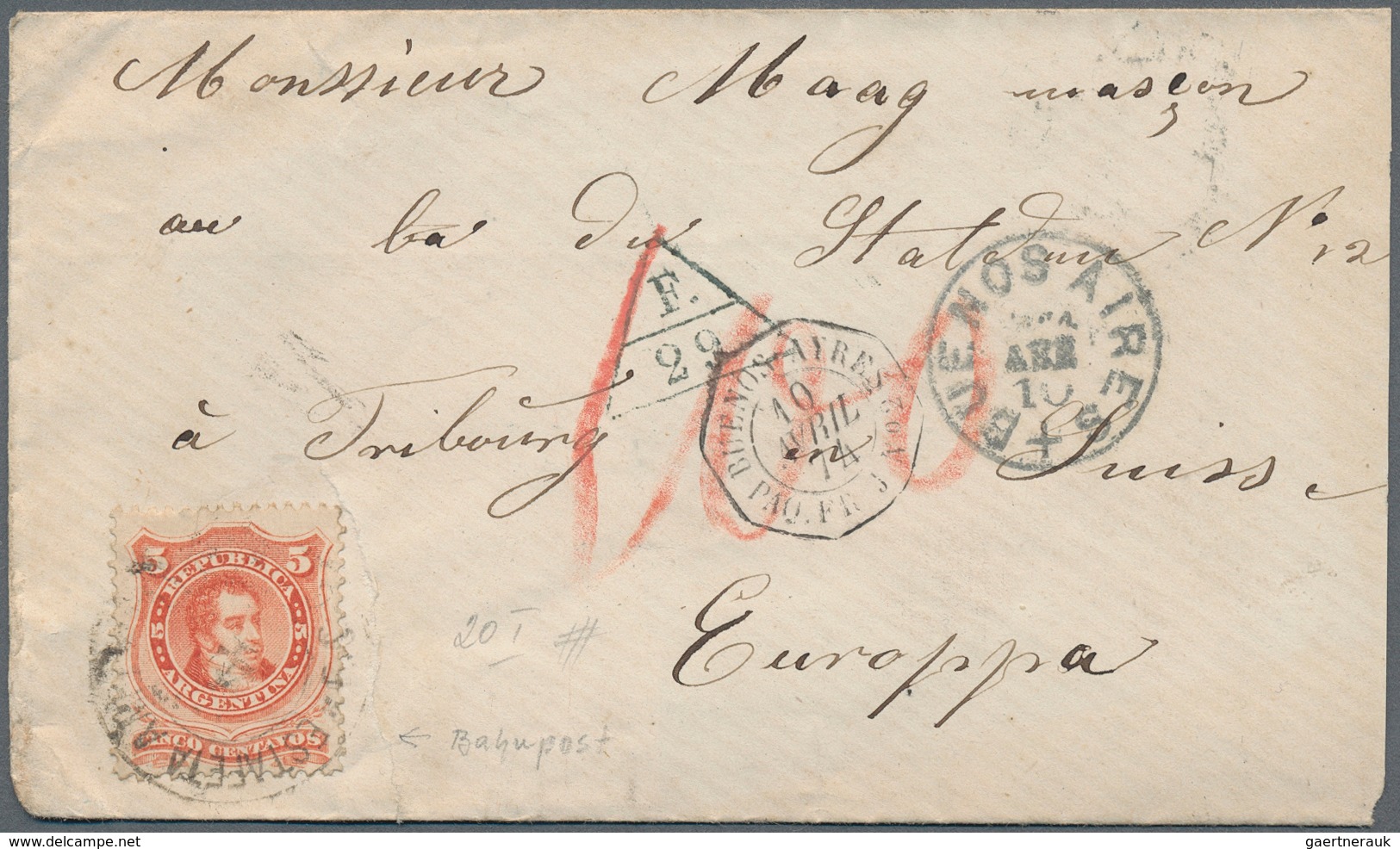 22184 Argentinien: 1865-1908 Ca.: Collection Of 21 Covers, Postcards And Postal Stationery Items, Three Us - Autres & Non Classés