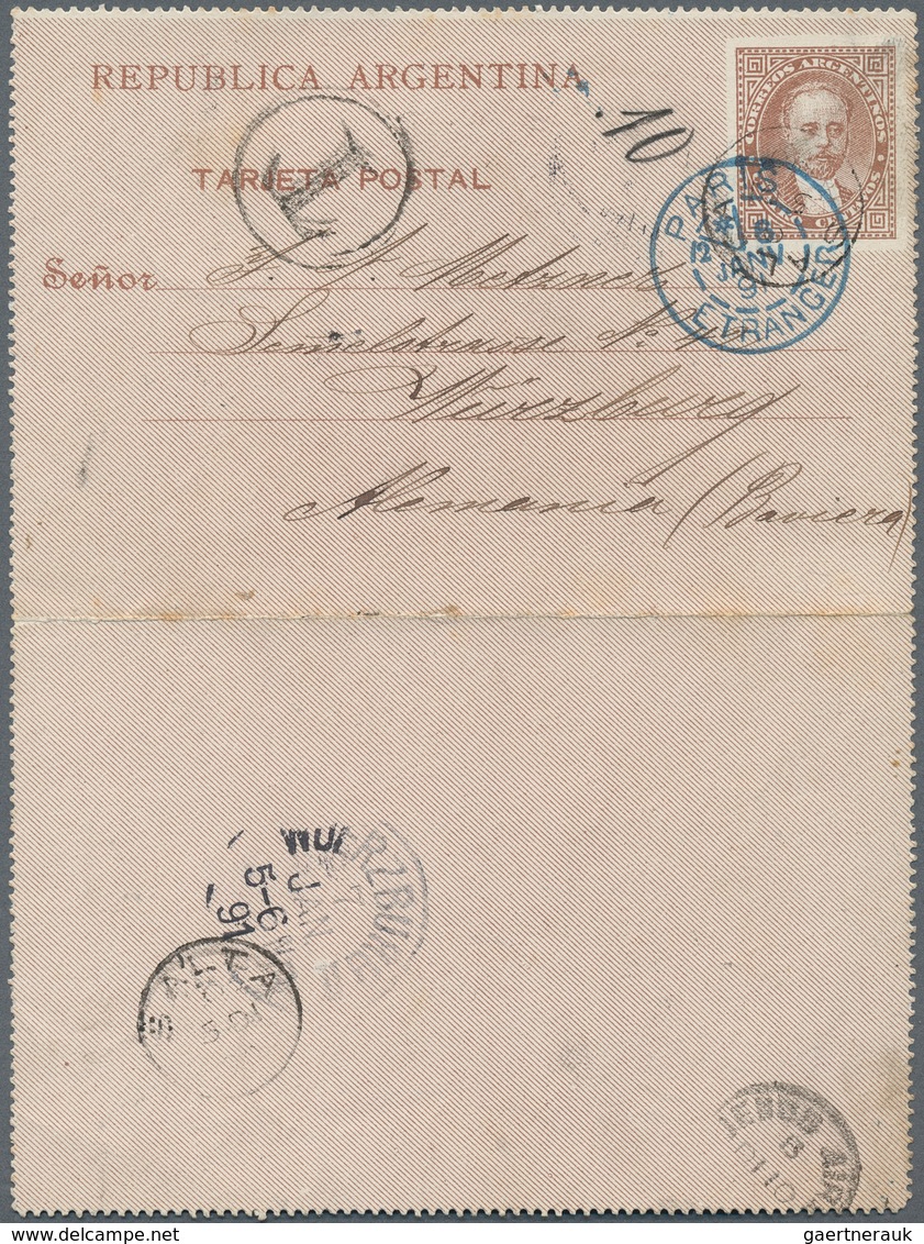 22184 Argentinien: 1865-1908 ca.: Collection of 21 covers, postcards and postal stationery items, three us