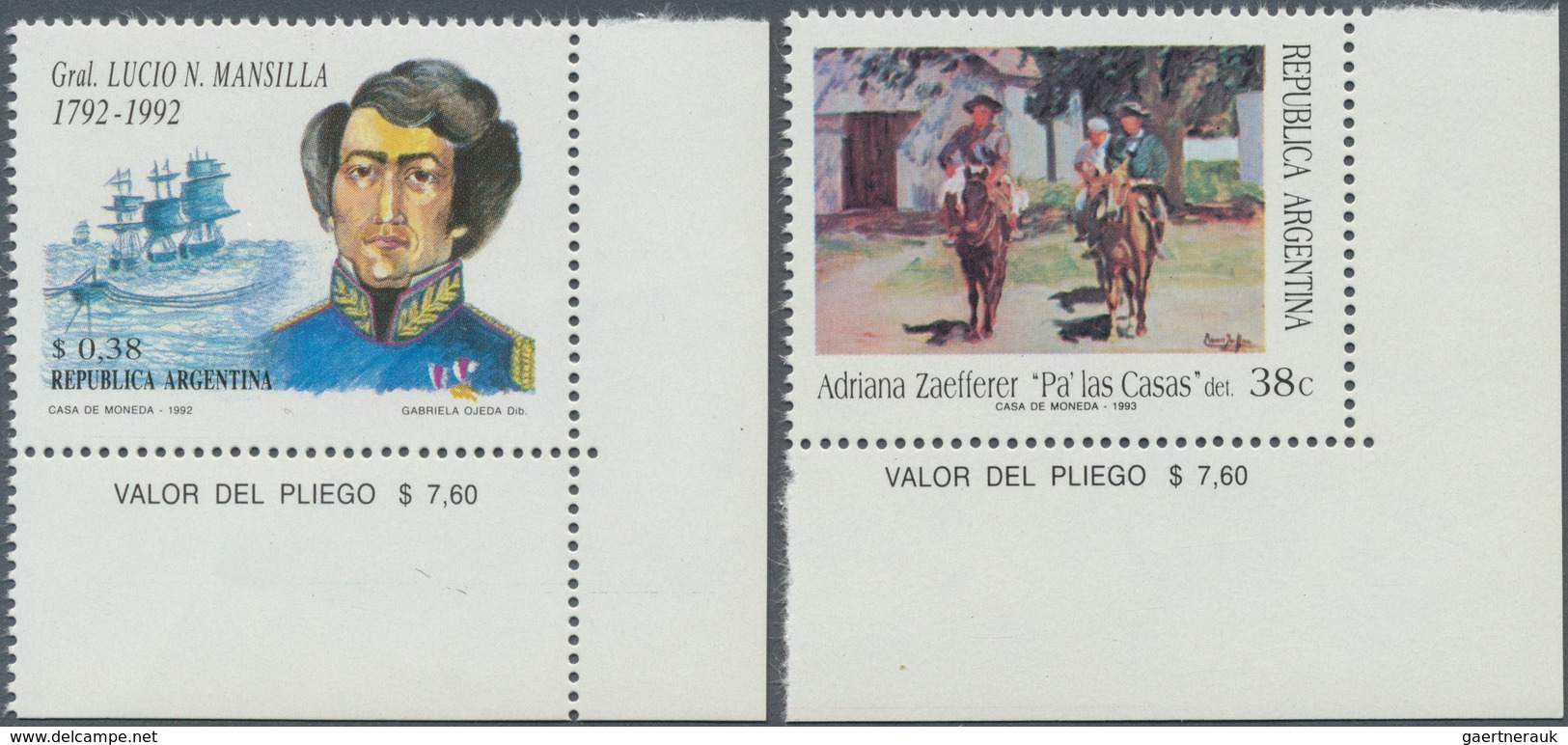 22193 Argentinien: 1992/1993, Accumulation Of Thematic Stamps Incl. 1992 Anniversaries (Mi. 2135/37, 600 S - Autres & Non Classés