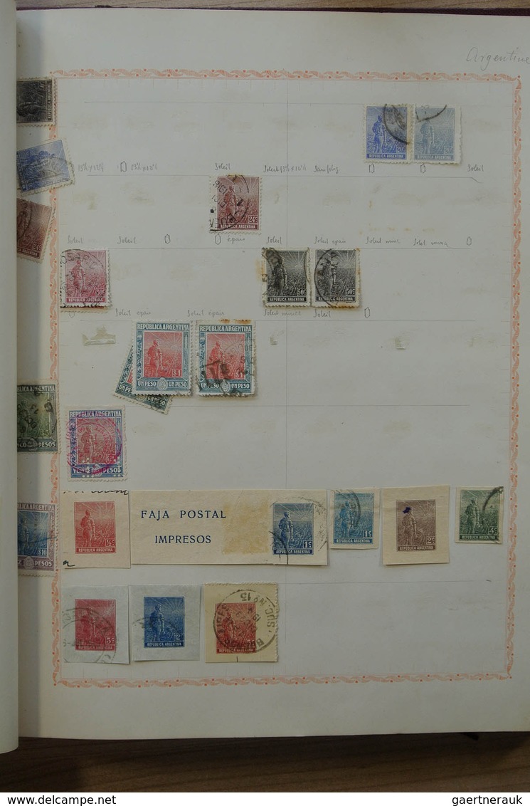 22194 Argentinien: Old Blanc Album With Mostly Used Material Of Argentina, Including Plateflaws, Different - Autres & Non Classés