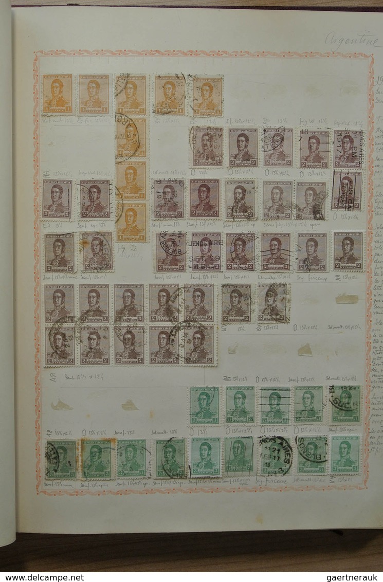 22194 Argentinien: Old blanc album with mostly used material of Argentina, including plateflaws, different