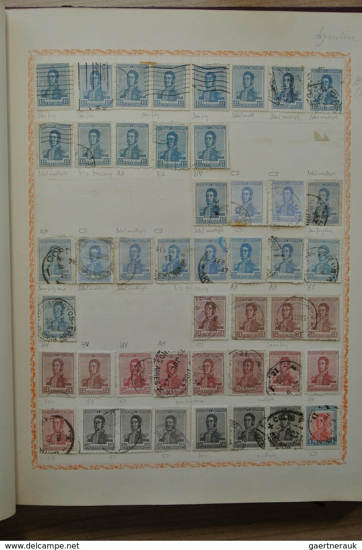 22194 Argentinien: Old blanc album with mostly used material of Argentina, including plateflaws, different