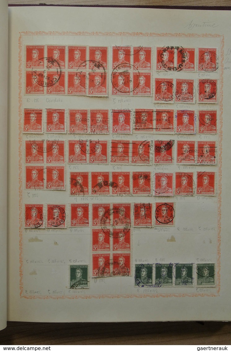 22194 Argentinien: Old blanc album with mostly used material of Argentina, including plateflaws, different