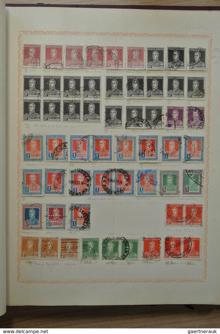 22194 Argentinien: Old blanc album with mostly used material of Argentina, including plateflaws, different