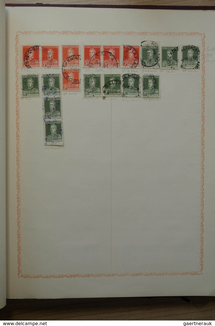 22194 Argentinien: Old blanc album with mostly used material of Argentina, including plateflaws, different