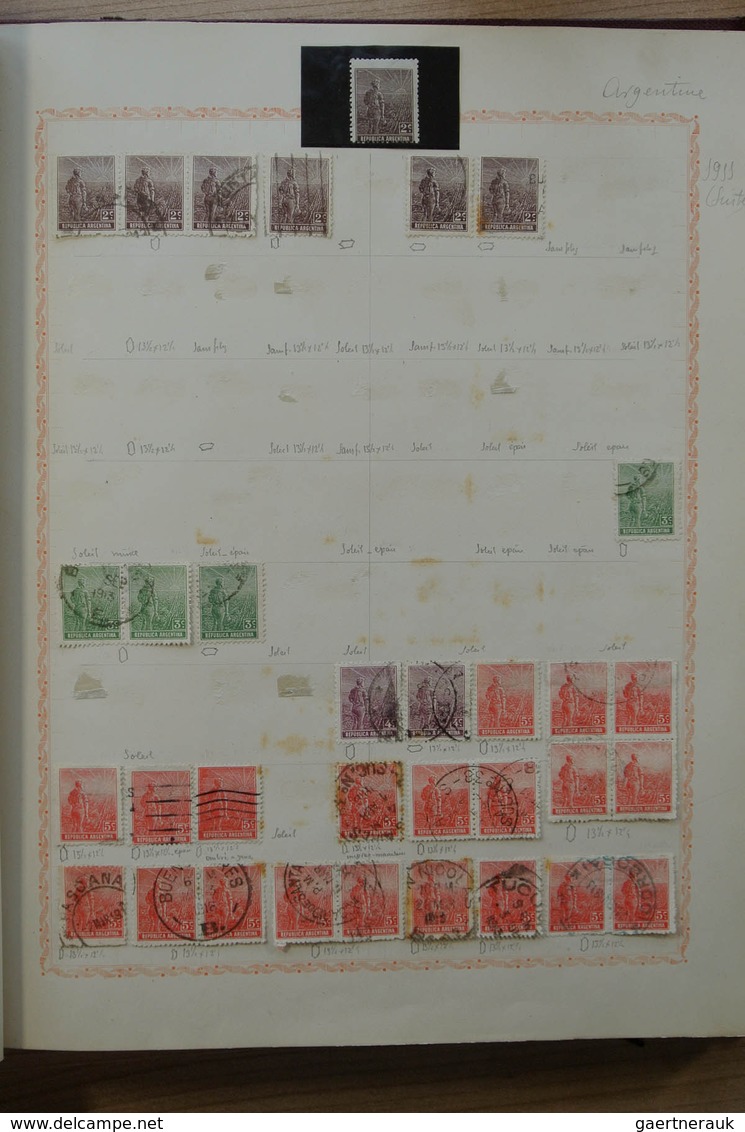 22194 Argentinien: Old blanc album with mostly used material of Argentina, including plateflaws, different