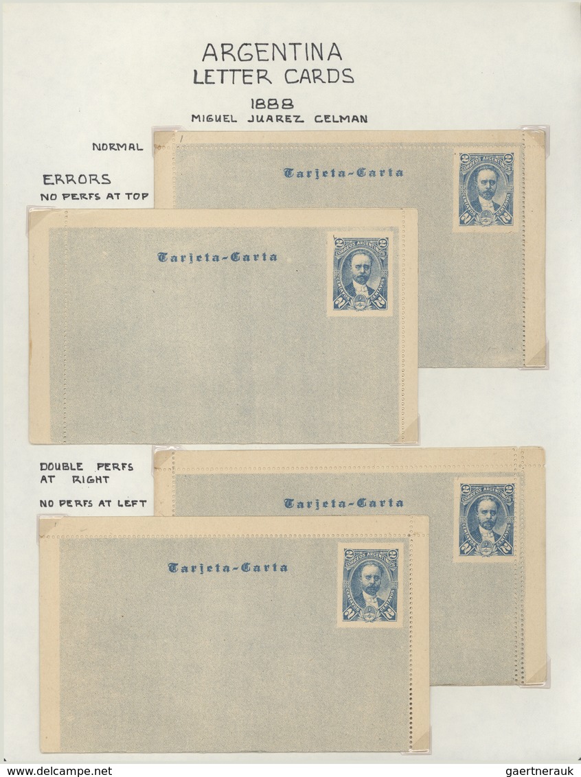 22196 Argentinien - Ganzsachen: 1876/1952 ca., very comprehensive and detailed collection with more than 2