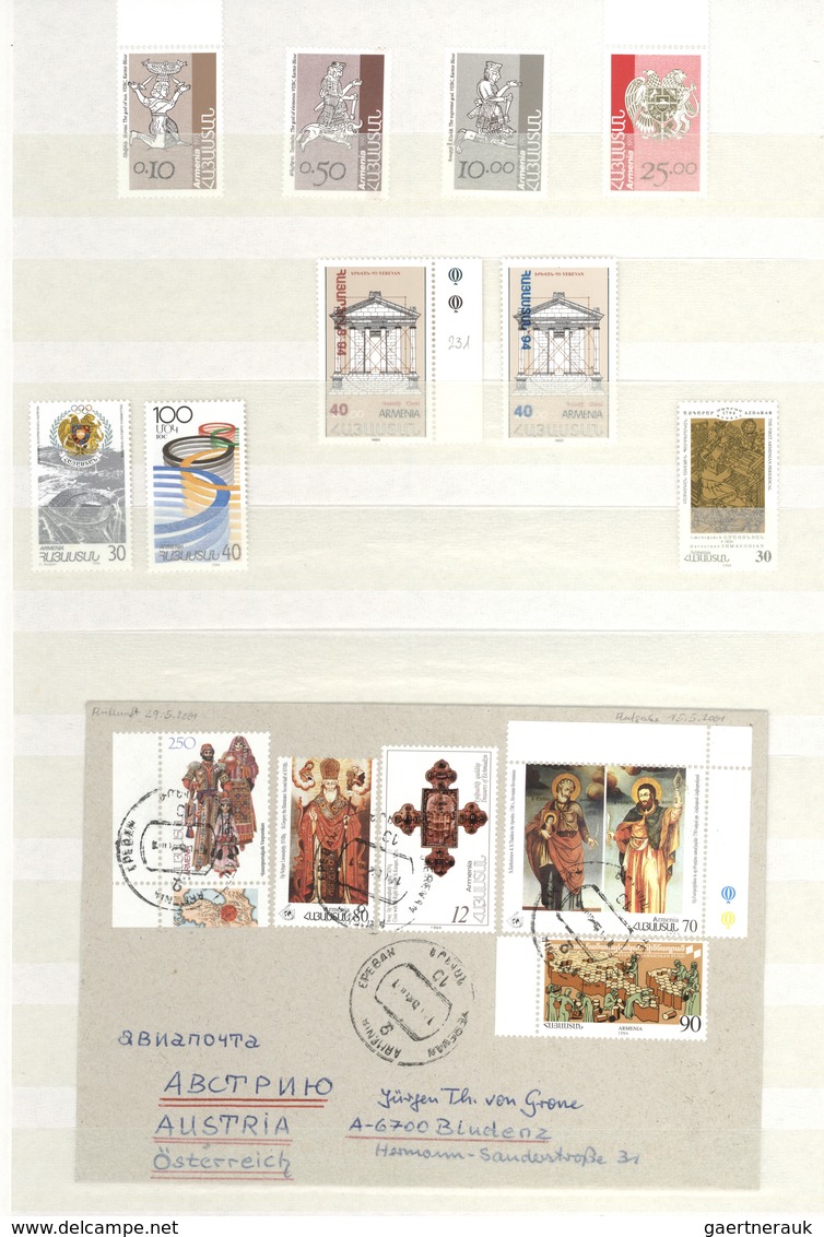 22200 Armenien: 1876-1923, 1992-2000: Postal history and stamp collection of eight early covers + modern i