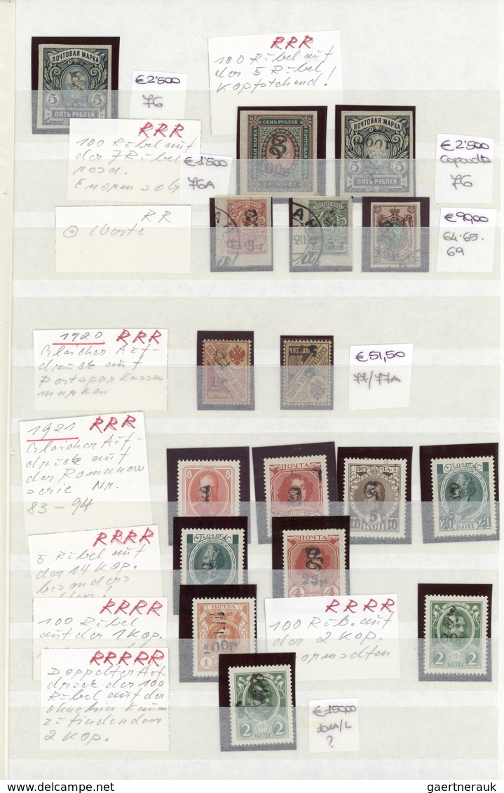 22202 Armenien: 1919-22, Collection in large album including variaties, handstamped perf and imperf stamps