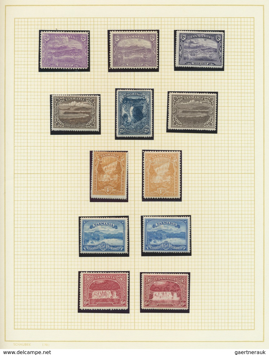 22210 Tasmanien: 1855/1910 (ca.), A Lovely Mint Collection Of 79 Stamps, Neatly Arranged On Album Pages, C - Lettres & Documents