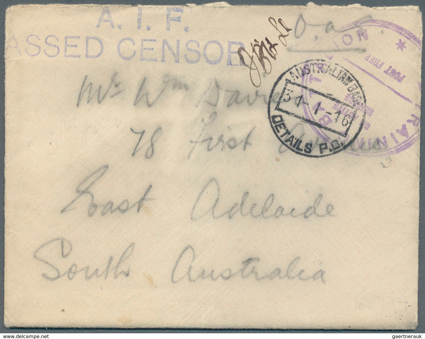 22217 Australien: 1910/1942, Australia/NZ, Group Of 20 Better Entires, Registered, Censored And Airmail, P - Otros & Sin Clasificación