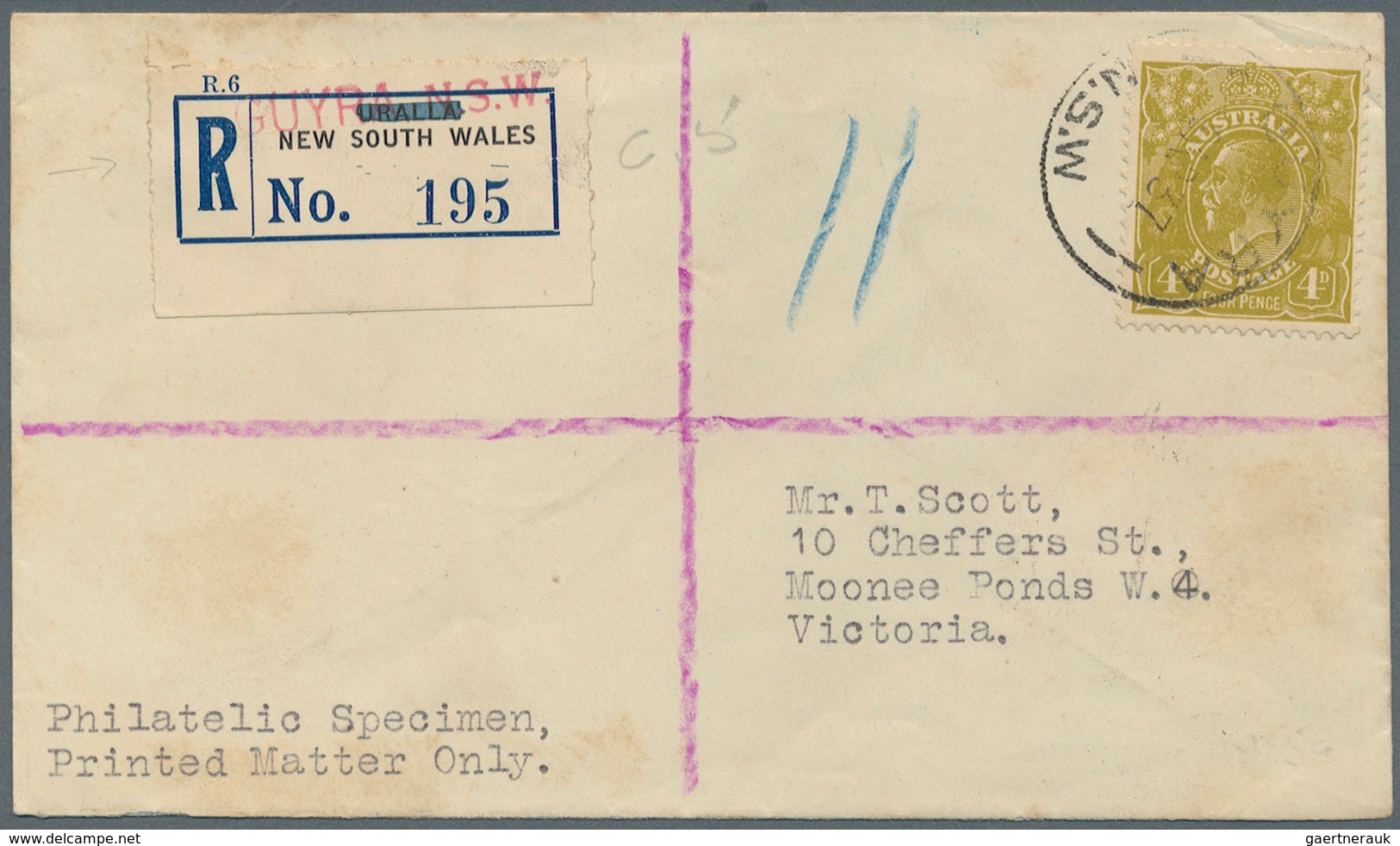 22217 Australien: 1910/1942, Australia/NZ, group of 20 better entires, registered, censored and airmail, P