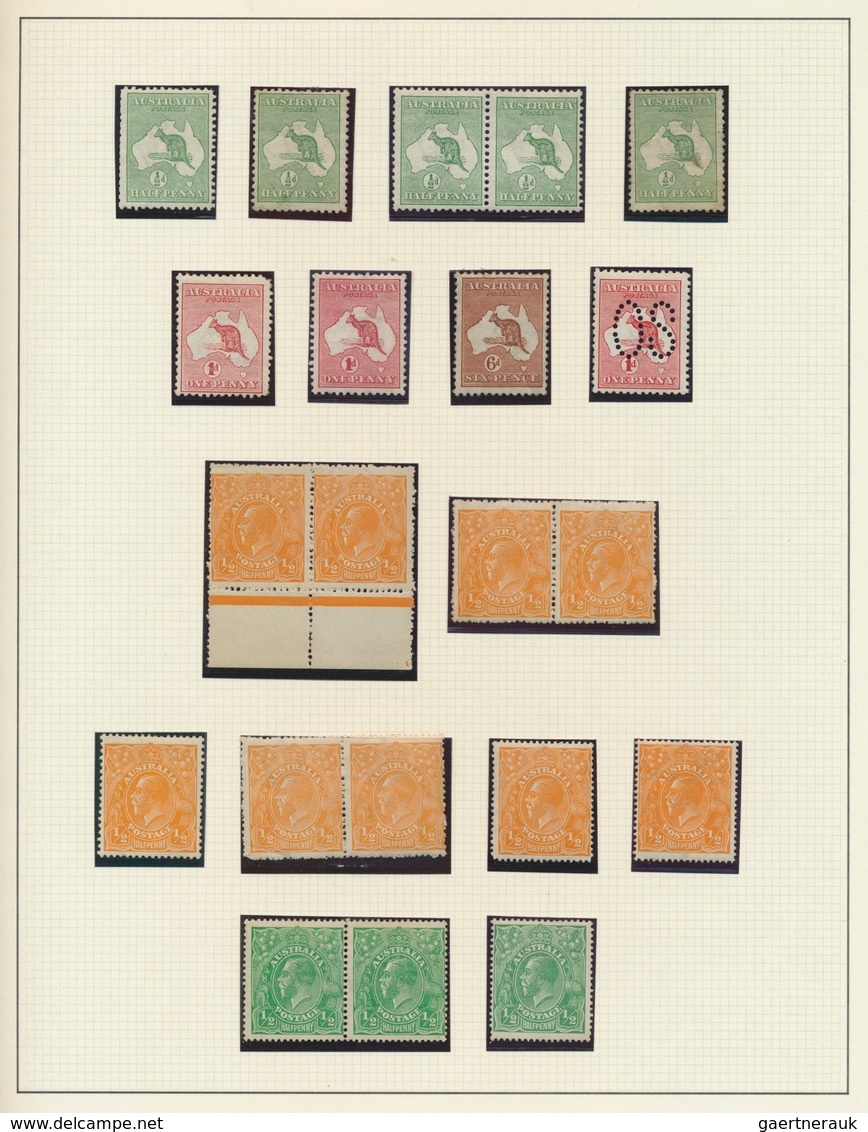 22220 Australien: 1913/1930, Mint Collection Of 88 Stamps On Album Pages, Mainly UNMOUNTED MINT, Showing A - Autres & Non Classés