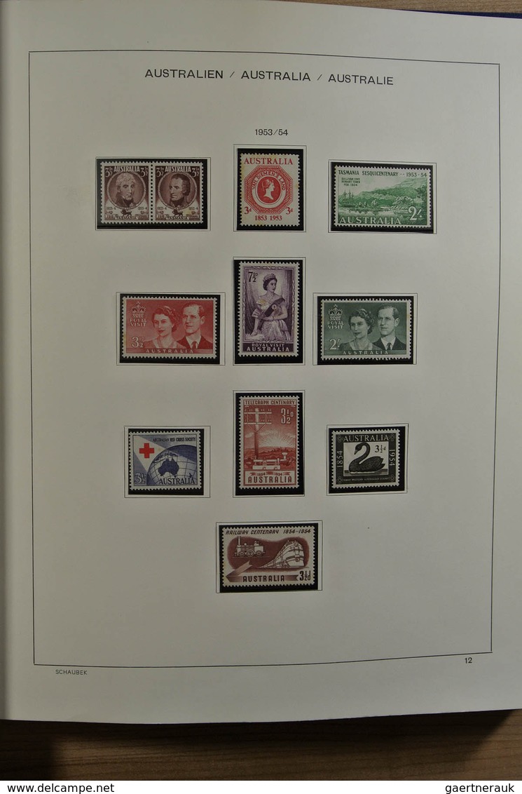 22226 Australien: 1927-1995. Well filled, mostly MNH collection Australia 1927-1995 in 2 Schaubek albums.