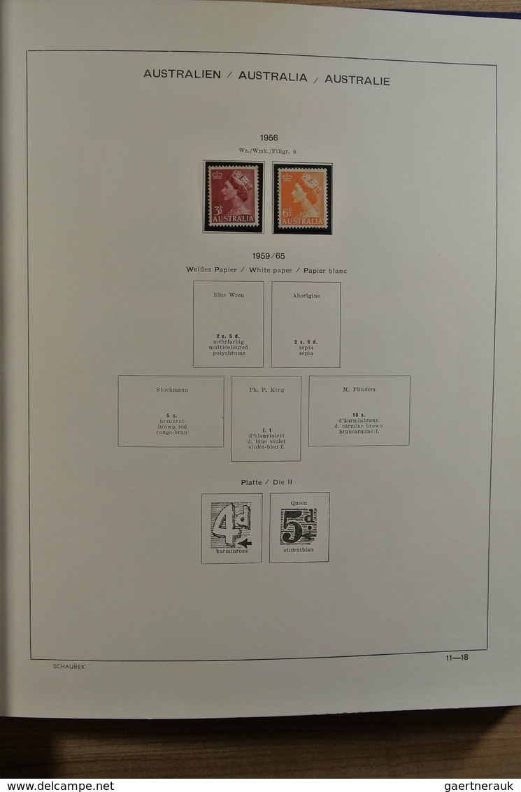 22226 Australien: 1927-1995. Well filled, mostly MNH collection Australia 1927-1995 in 2 Schaubek albums.