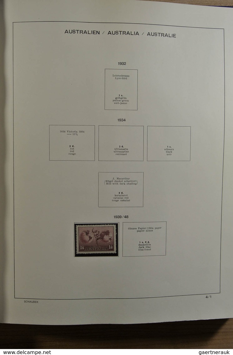 22226 Australien: 1927-1995. Well filled, mostly MNH collection Australia 1927-1995 in 2 Schaubek albums.