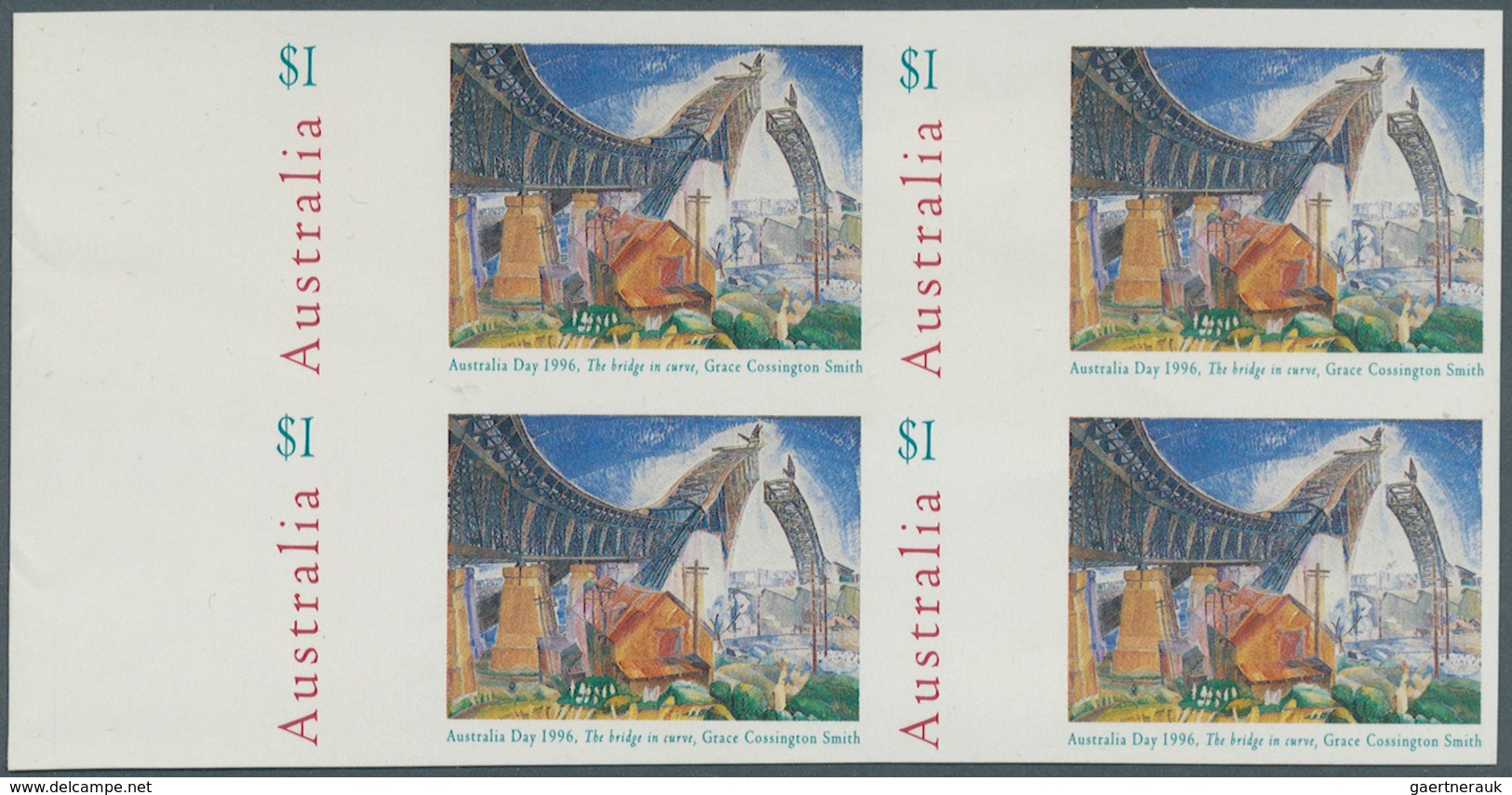 22232 Australien: 1995/96, Big lot IMPERFORATED stamps for investors or specialist containing 4 different