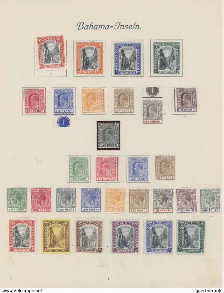 22239 Bahamas: 1863- 1920, Collection On Three Album Leaves Including SG. 2 Mint Hinged Pair On Medium Sli - 1963-1973 Autonomie Interne