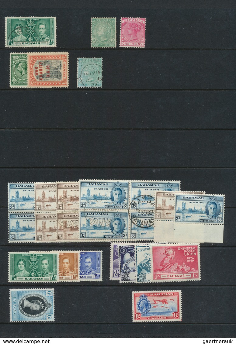 22240 Bahamas: 1883/1970 (ca.): Great Holding Of Many 100s Of Mint And Used Stamps On Stockcards And Album - 1963-1973 Autonomie Interne