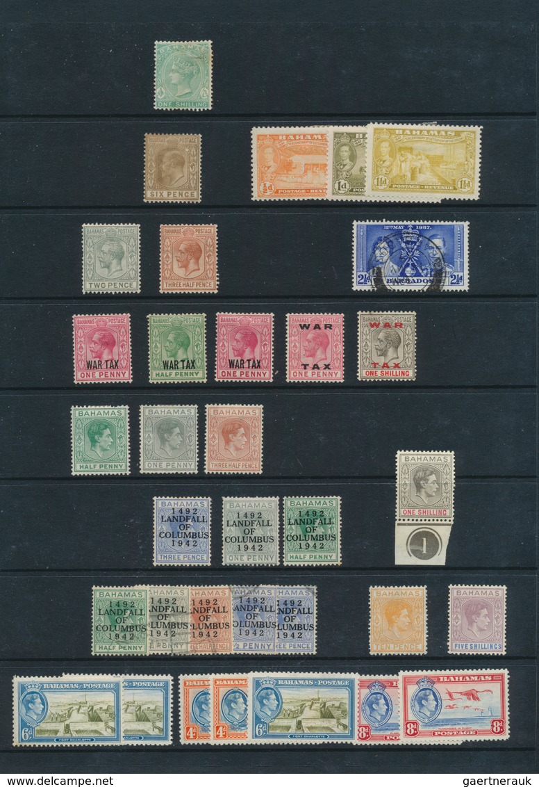 22240 Bahamas: 1883/1970 (ca.): Great holding of many 100s of mint and used stamps on stockcards and album