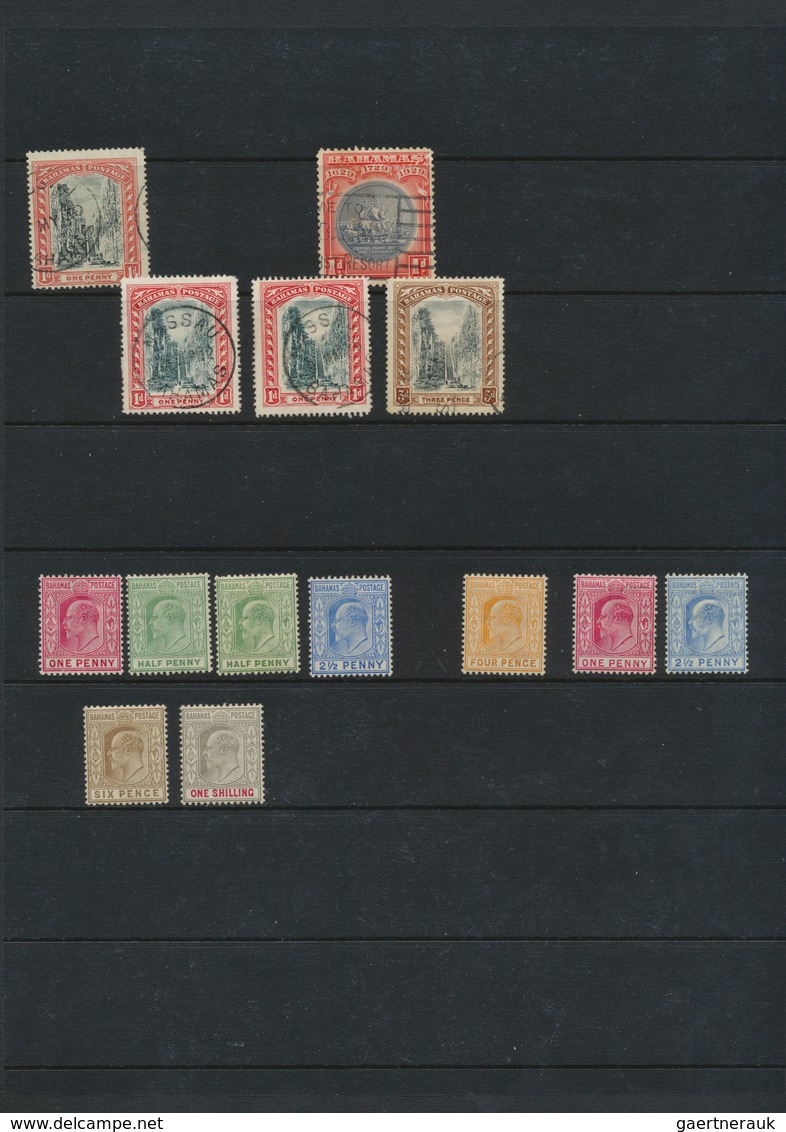 22240 Bahamas: 1883/1970 (ca.): Great holding of many 100s of mint and used stamps on stockcards and album