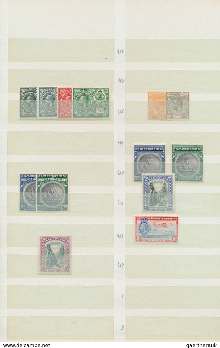 22240 Bahamas: 1883/1970 (ca.): Great holding of many 100s of mint and used stamps on stockcards and album