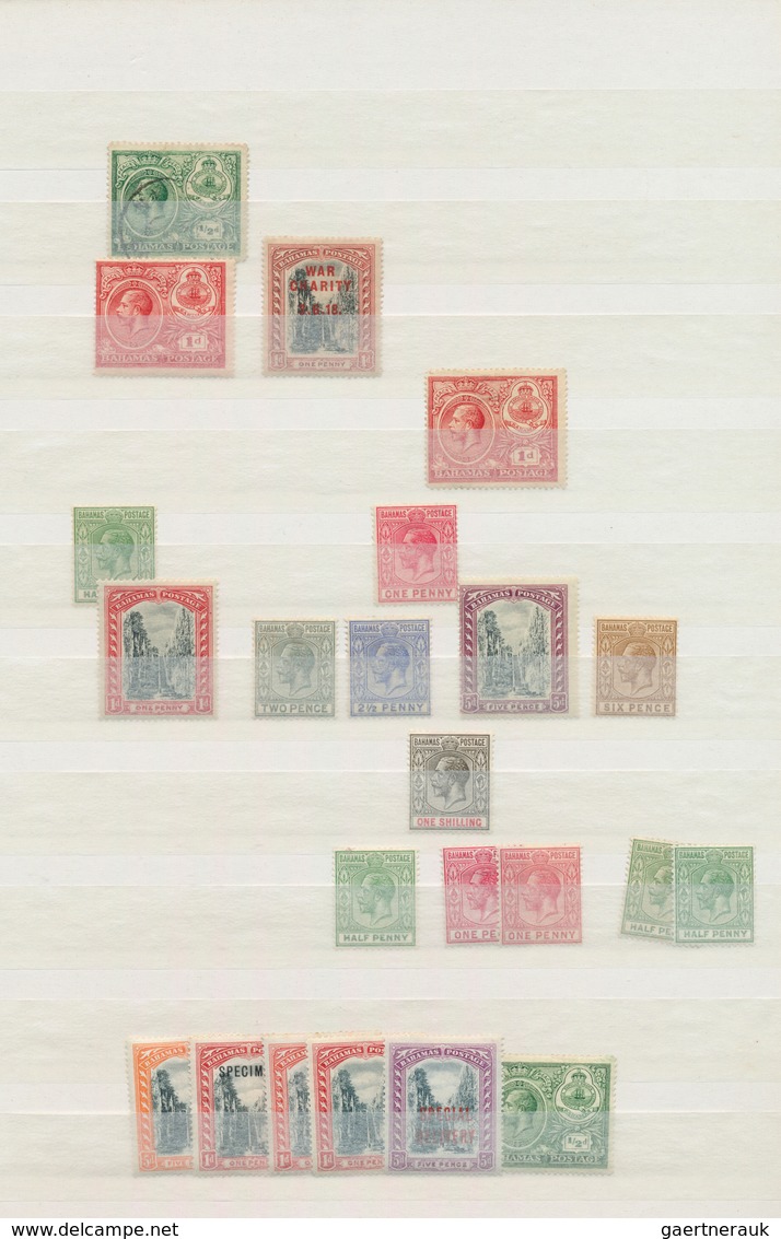 22240 Bahamas: 1883/1970 (ca.): Great holding of many 100s of mint and used stamps on stockcards and album