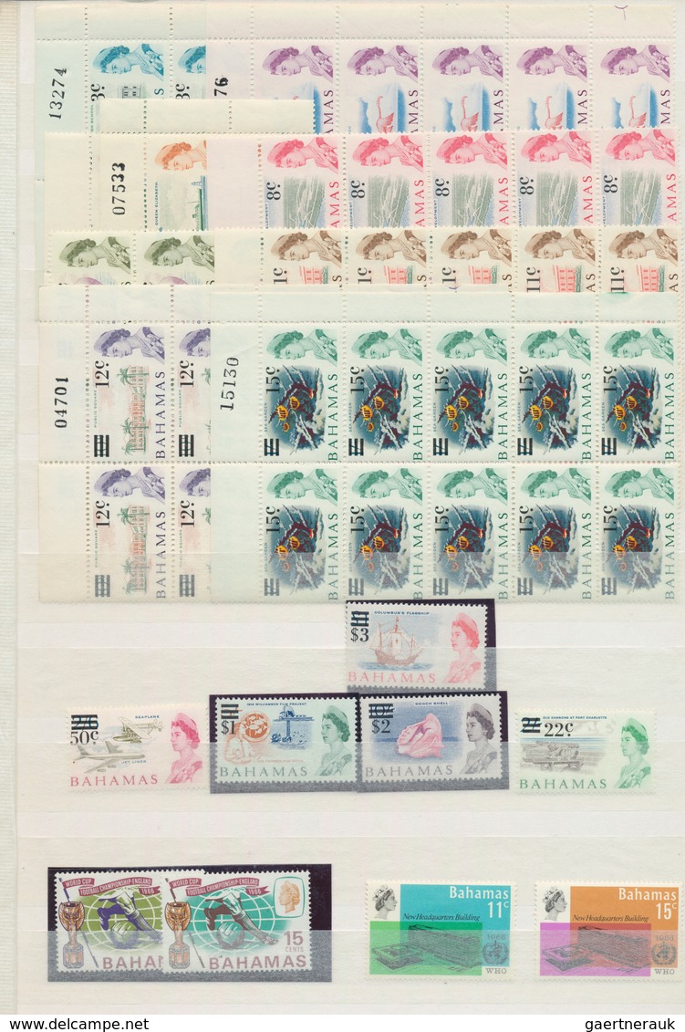 22240 Bahamas: 1883/1970 (ca.): Great holding of many 100s of mint and used stamps on stockcards and album