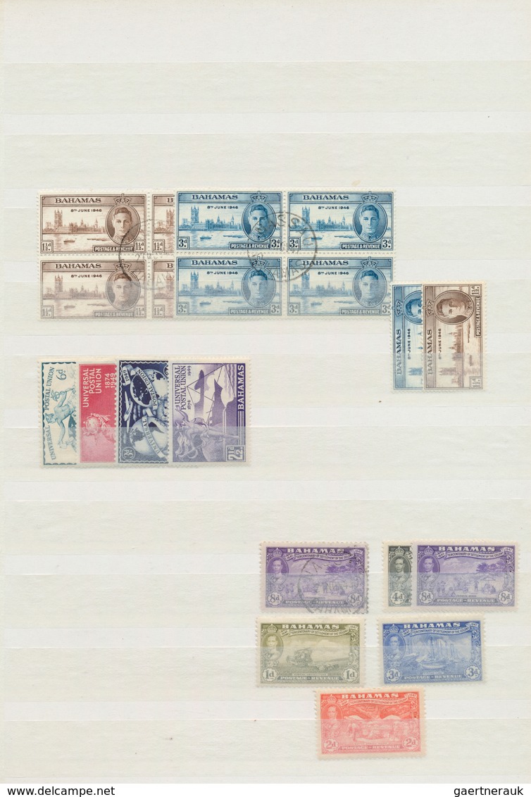 22240 Bahamas: 1883/1970 (ca.): Great holding of many 100s of mint and used stamps on stockcards and album