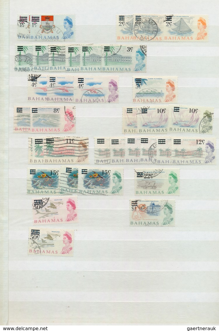 22240 Bahamas: 1883/1970 (ca.): Great holding of many 100s of mint and used stamps on stockcards and album