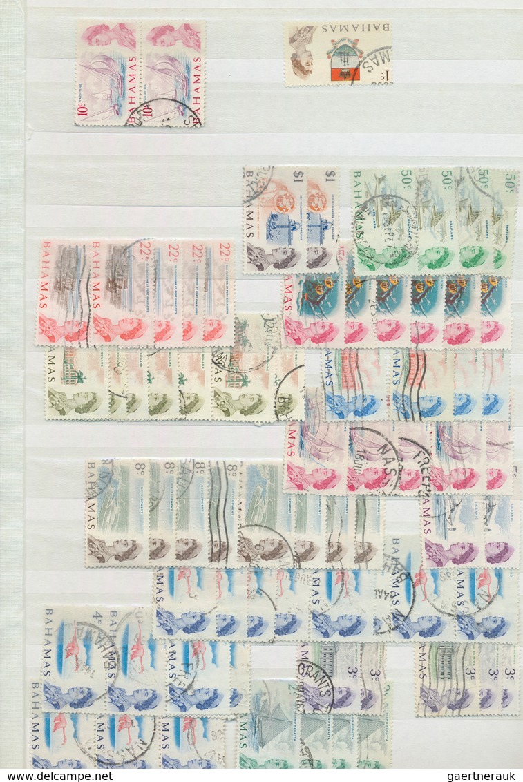 22240 Bahamas: 1883/1970 (ca.): Great holding of many 100s of mint and used stamps on stockcards and album